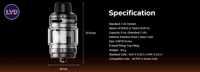 caractéristiques clearo UForce X Voopoo